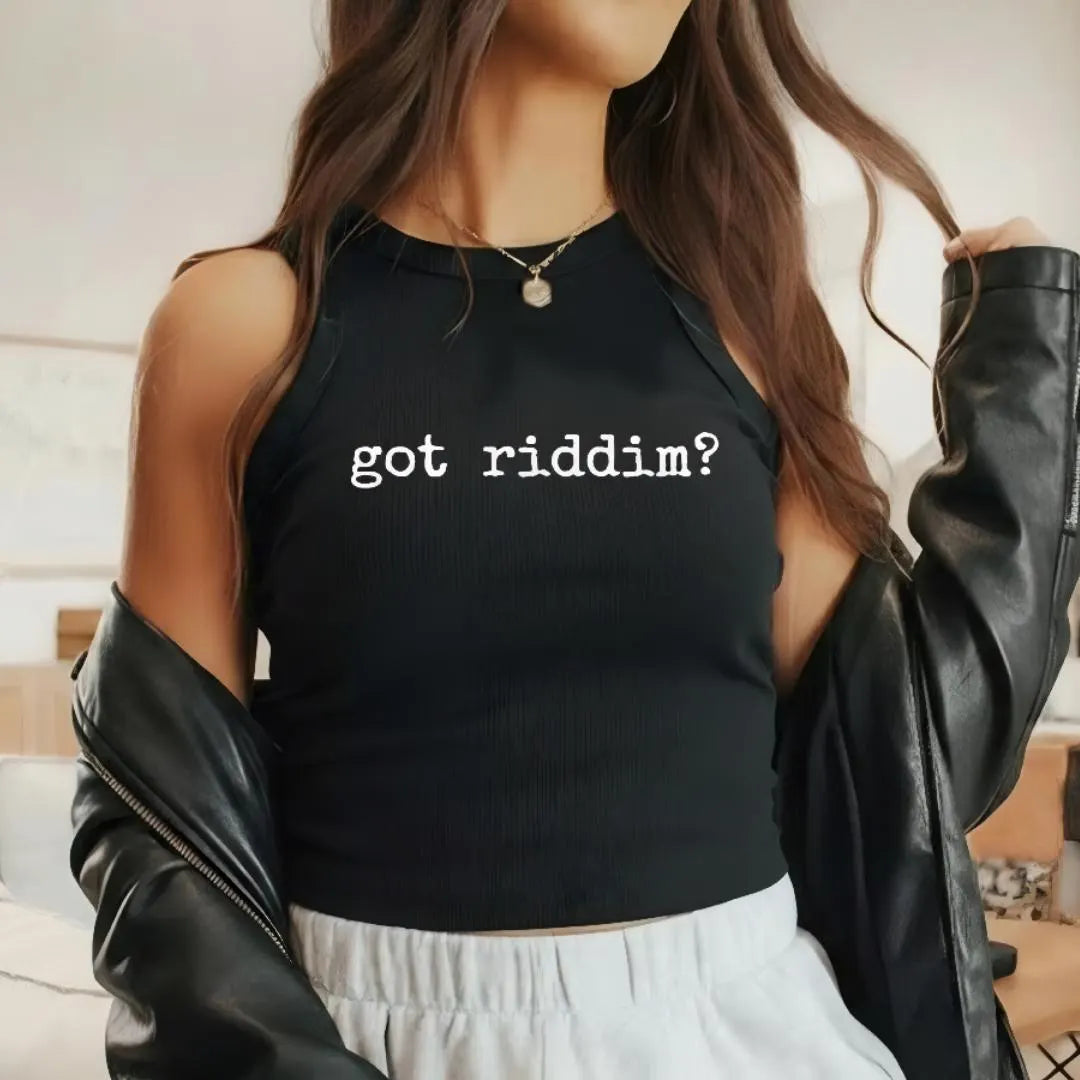 Got Riddim? -  Ribbed Racer Tank Top
