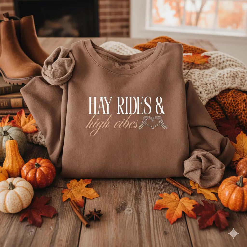 Hay Rides & High Vibes Crewneck
