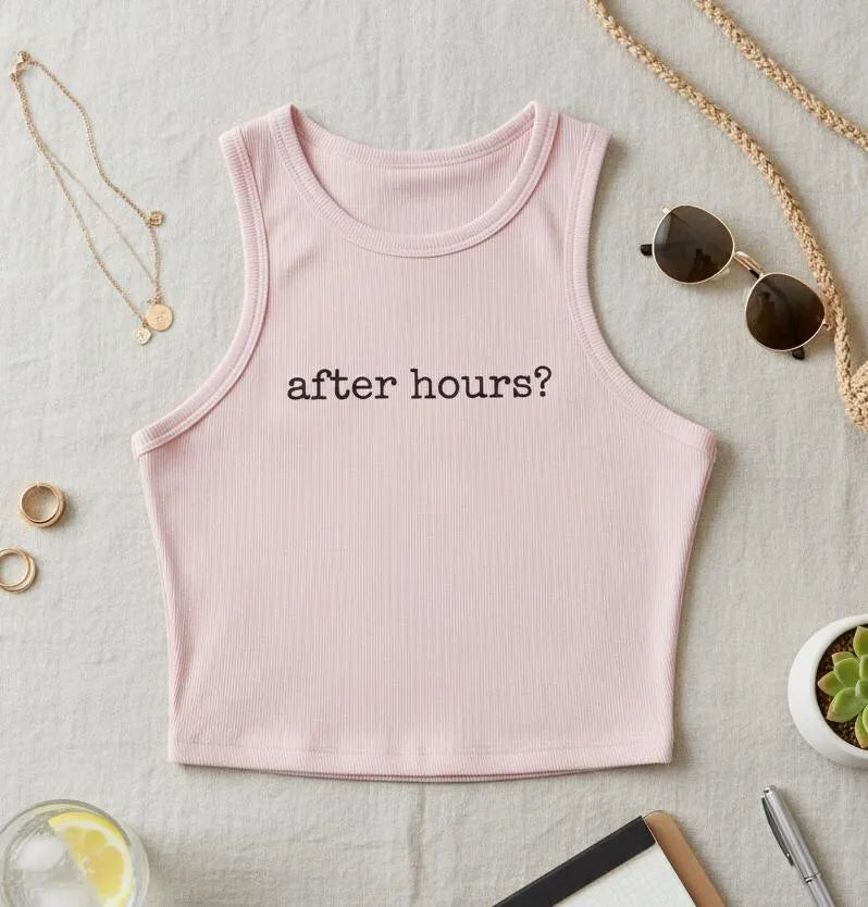 After Hours? - Ribbed Racer Tank Top