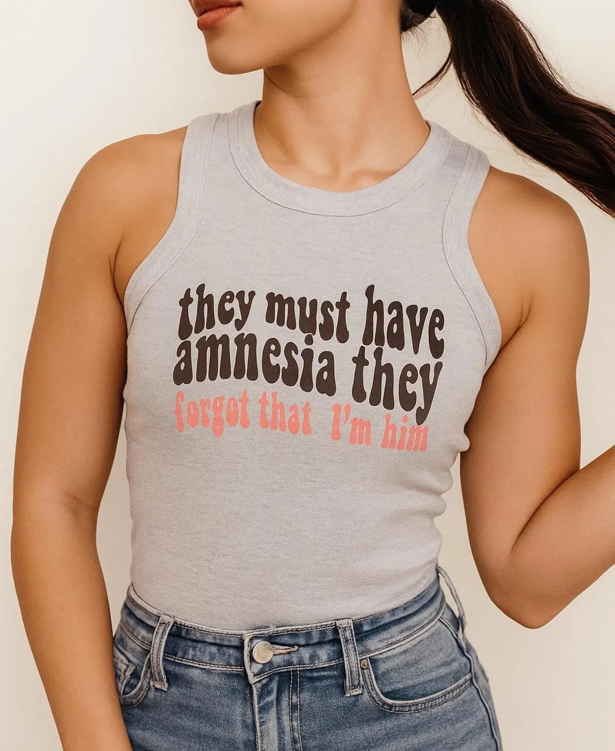 Amnesia (Pink) Women’s Ribbed Tank Top