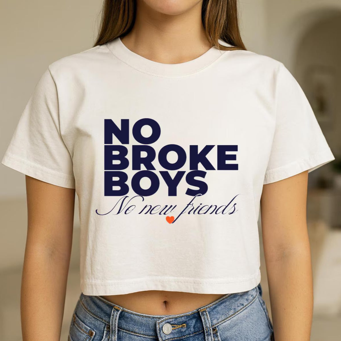 No Broke Boys Cropped T-Shirt