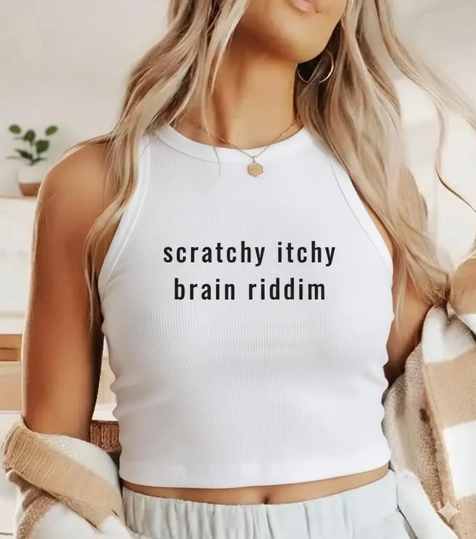 Brain Riddim Ribbed Racer Tank Top